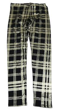 Černo-zlaté kostkované legíny