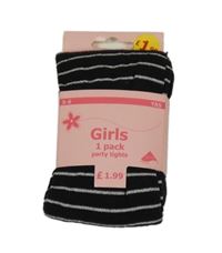 Nové - Černo-stříbrné pruhované punčocháče