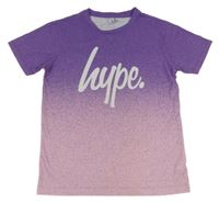 Fialovo-růžové skvrnité tričko s logem Hype