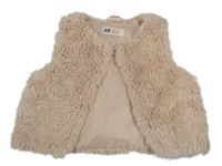 Růžová kožešinová podšitá vesta H&M