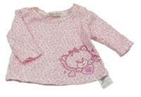 Bílo-růžové vzorované triko s medvědem Ergee