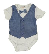 Bílo-modré body se sakem a motýlkem Orsolino