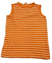 Oranžovo-bílé pruhované tílko H&M
