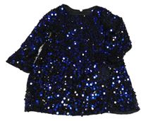 Černé sametovo/flitrové slavnostní šaty Dunnes