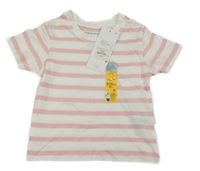 Nové - Bílo-růžové pruhované tričko Primark