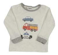 Bílé triko s auty H&M