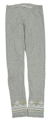 Šedé melírované legíny se vzorem H&M