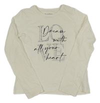 Smetanové triko s nápisem Primark