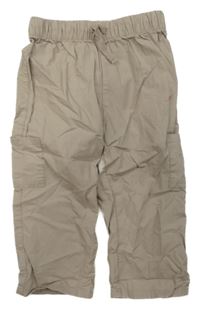 Béžové plátěné cargo kalhoty H&M