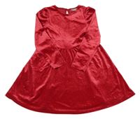 Červené třpytivé sametové šaty Matalan