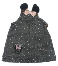 Šedé puntíkaté laclové riflové šaty s Minnie zn. Disney