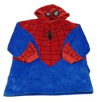 Červeno-modrá plyšová oversize domácí mikina s kapucí - Spiderman Marvel