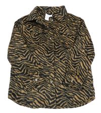 Hnědo-černá vzorovaná vlněná bunda Primark