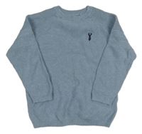 Světlemodrý svetr s výšivkou Next