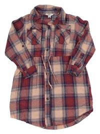 Růžovo-tmavorůžové kostkované košilové šaty M&Co.