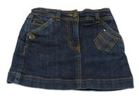 Tmavomodrá riflová sukně s kapsami okaidi