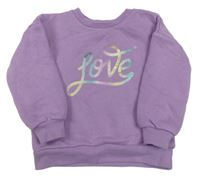 Fialové mikina s nápisem Nutmeg