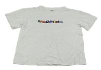 Bílé crop tričko s příšerkou 