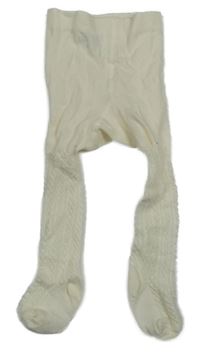 Smetanové vzorované punčocháče H&M