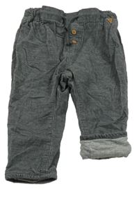 Tmavošedé podšité manšestráky H&M