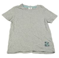 Šedé melírované tričko s nášivkou Pocopiano