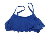 Modrá plavková lambáda s volánkem 