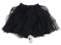 Nové - černá tylová vzorovaná sukně dunnes