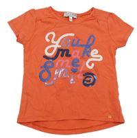 Oranžové tričko s nápisy C&A