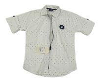 Nové - Bílo-modrá vzorovaná košile s nášivkou 