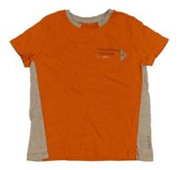 Oranžovo-béžové tričko s nápisem Esprit