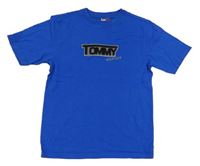 Modré tričko s 3D nápisem Tommy Hilfiger