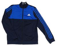 Tmavomodro-modrá propínací sportovní mikina s logem Adidas