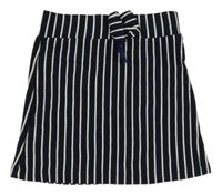 Tmavomodro-bílá pruhovaná sukně s mašličkou 