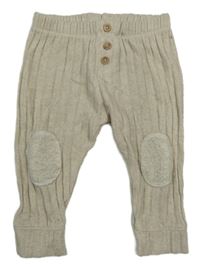 Béžové žebrované úpletové tepláky Zara