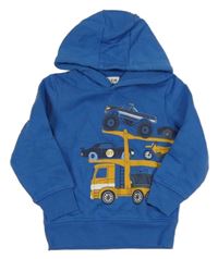 Modrá mikina s auty a kapucí C&A