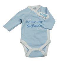 Nové - Světlemodro-bílé zavinovací body s nápisem 