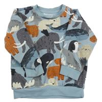 Modrá mikina se zvířátky Nutmeg