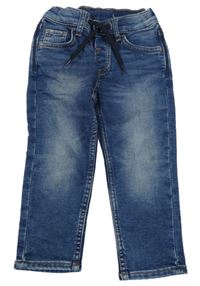 Tmavomodré skinny teplákové rifle H&M