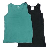 2set - 2x tílko - černé + zelené 