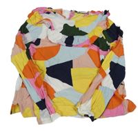 Barevná vzorovaná halenka s volánkem 