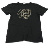 Černé tričko s nápisem Page one young