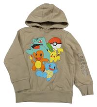 Béžová mikina s Pokémony a kapucí C&A