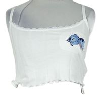 Dámský bílý pyžamový crop top se Stitchem zn. Primark 
