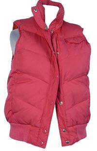 Dámská tmavorůžová šusťáková zateplená péřová vesta GAP 
