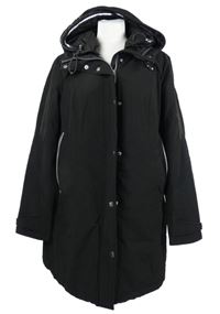 Dámský černý šusťákový zimní kabát s kapucí District 