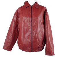 Dámská tmavočervená koženková oversize bunda Shein 