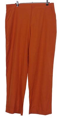 Dámské oranžové volné kalhoty 