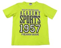 Neonově zelené perforované sportovní tričko s nápisem Yigga