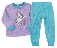 Lila-modré plyšové pyžamo s jednorožcem Pocopiano
