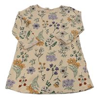 Světlerůžové květinové teplákové šaty H&M
